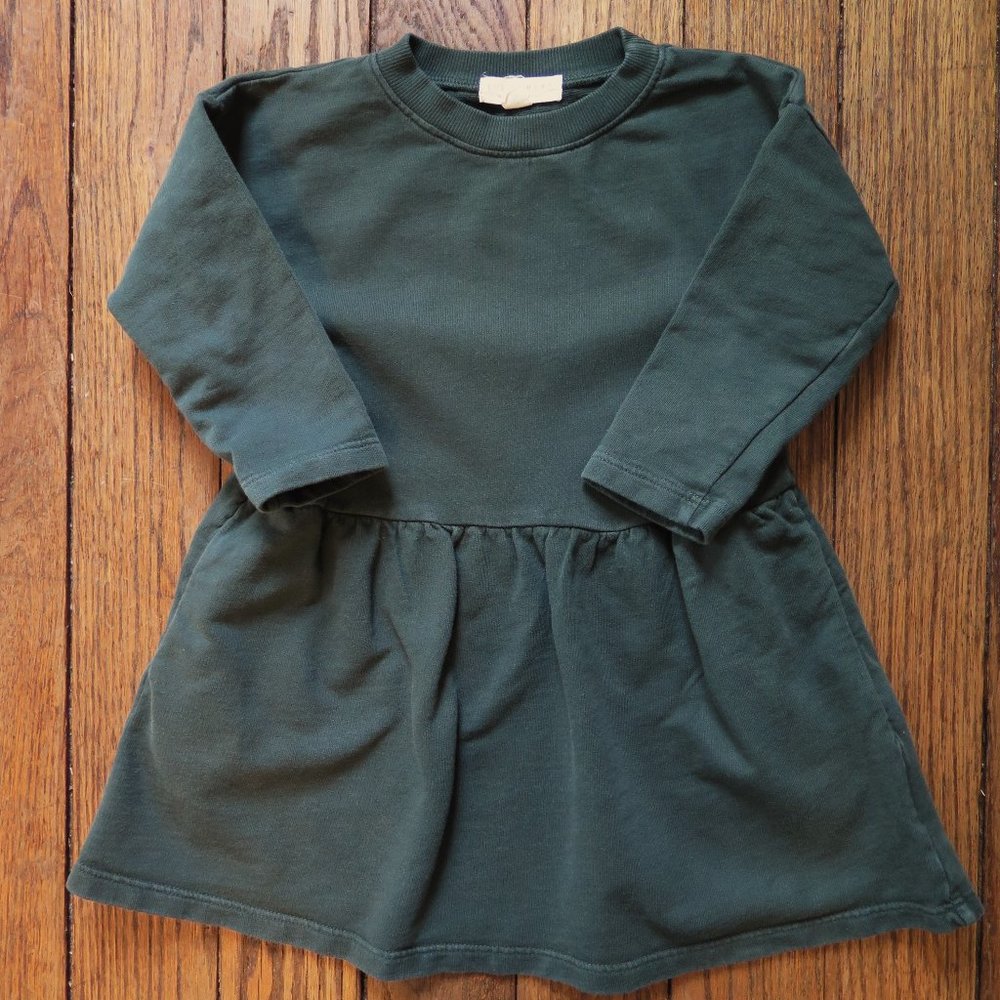 Les Gamins Kids Sweatshirt Dress Hunter Green size 2-3T